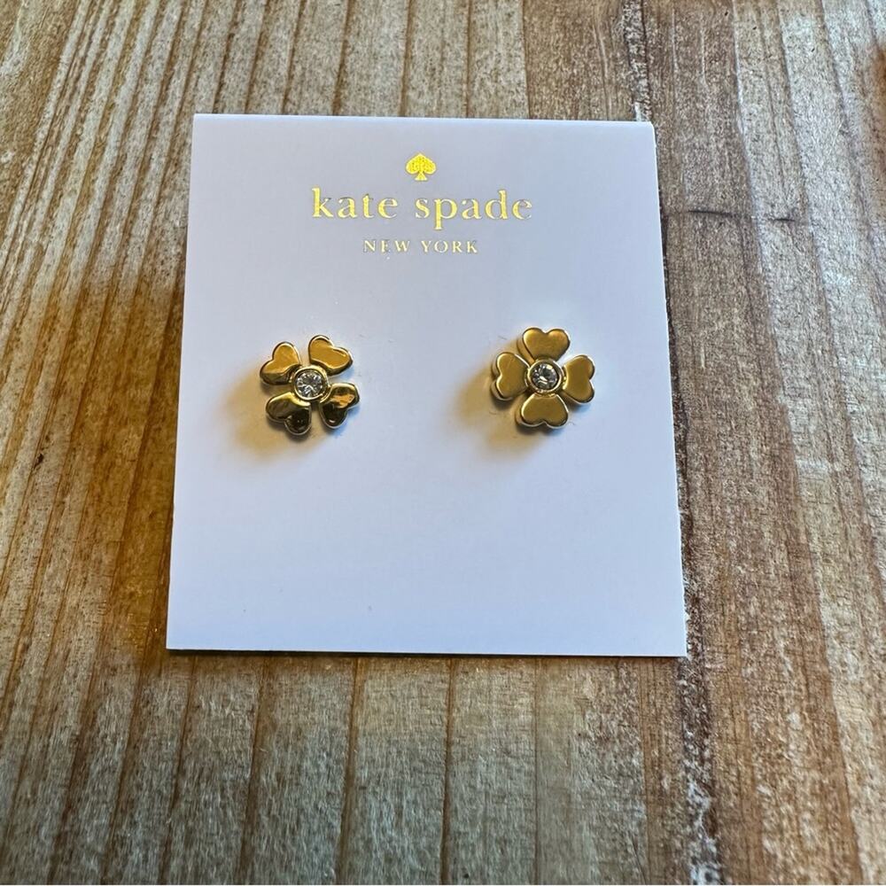 Kate Spade - Dainty Sparklers post earrings, gold tone with crystals - Picture 3 of 5